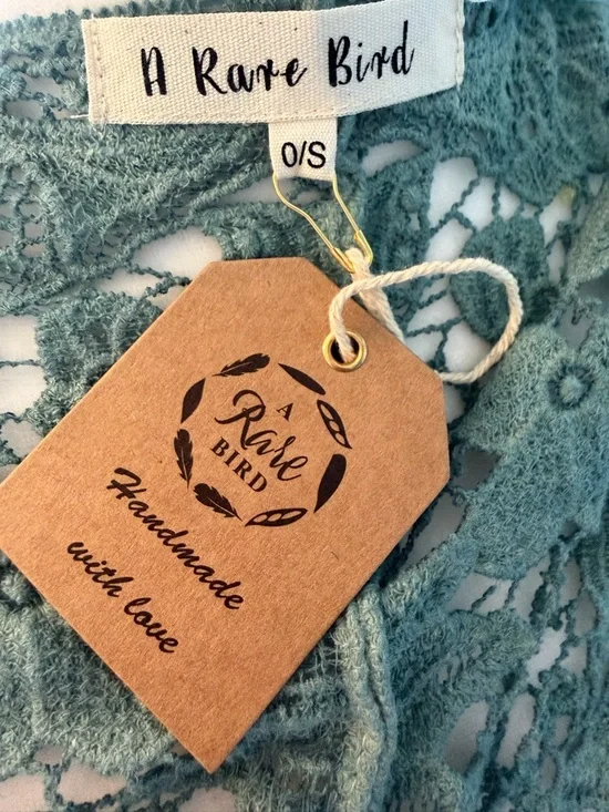 NEW!! 🔥 A Rare Bird Crochet 🦋 Butterfly Throwover Cardigan Boho Lace O/S NWT - Picture 7 of 11